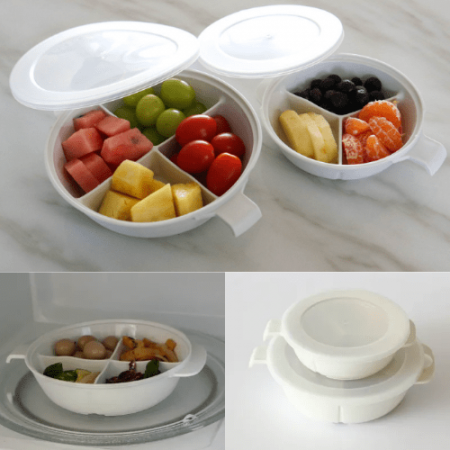 국산 뚜껑나눔접시 3칸 4칸 세트구성 올인원 반찬통 #2