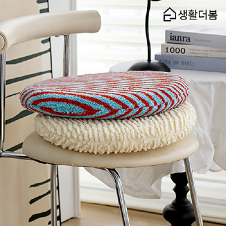 생활더봄 부클 메모리폼 원형방석 40cm 겨울 카페 식탁 인테리어 쿠션 #4