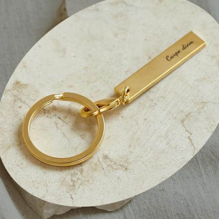 황동 사각 각인 키링 키홀더 #2