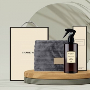 시즈넬 선물세트 항균 룸스프레이 + 웨이브 극세사 무릎담요