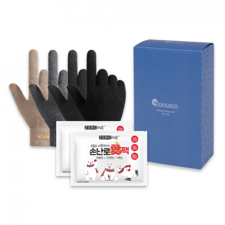 로페리아 미끄럼방지터치장갑1P 핫팩150g 2P세트 #2