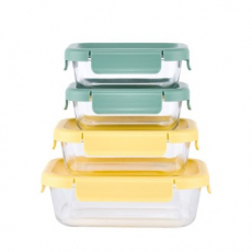 AGK 에어락 밀폐찬통 직사각 4조 8P