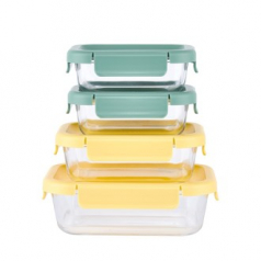 AGK 에어락 밀폐찬통 직사각 4조 8P