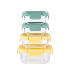 AGK 에어락 밀폐찬통 정사각 4조 8P