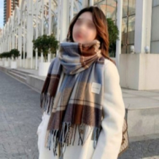 와이드롱 체크머플러