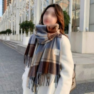 와이드롱 체크머플러