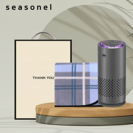 시즈넬 선물세트 공기청정기+체크 무릎담요 #2