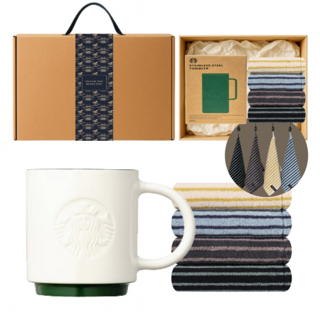 스타벅스 시그니처 사이렌 머그 355ml+ 송월 스트라이프 호텔 핸드타월 #2