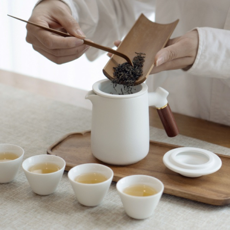 머그컵 휴대용 티팟세트 도자기 티포트 다관1 찻잔4 휴대용파우치 #6