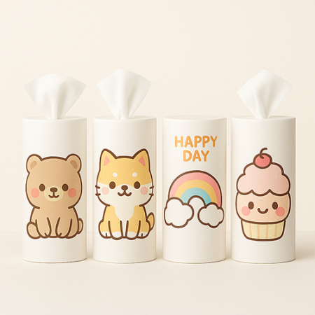 디자인 맞춤 제작 휴대용 원통티슈 캔티슈 60매 // 독판인쇄 #2