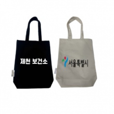 36CM 친환경 광목 기본 에코백 블랙 베이지