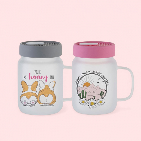 아르덴기프트 맞춤인쇄 600ml 반투명 메이슨텀블러 #2