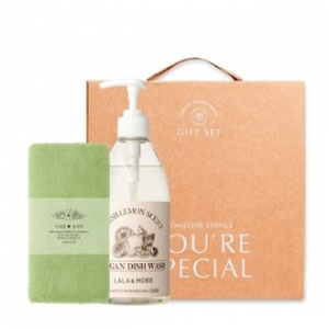 프리미엄 띠지 스페셜 2p 170g 코마사 수건 + 비건 주방세제 세트