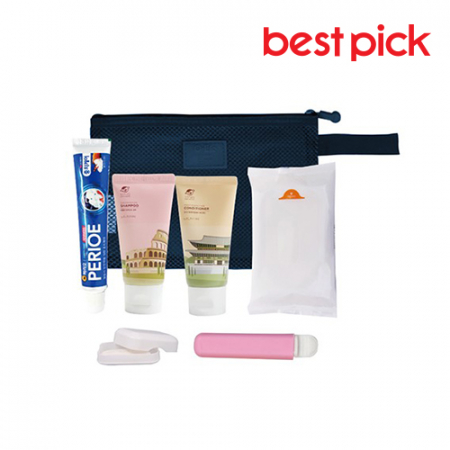 베스트픽 프리미엄 여행용 매쉬파우치 세면도구 7종 세트 G형 #2