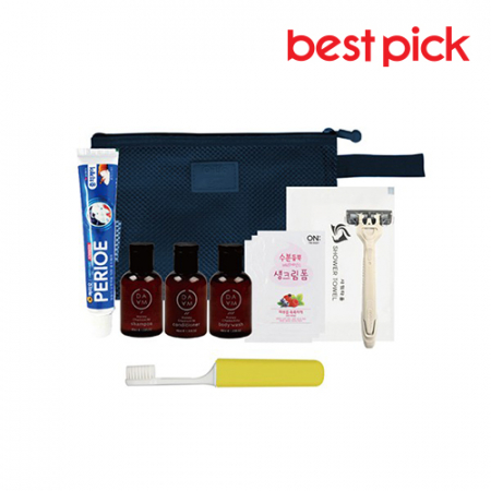 베스트픽 프리미엄 여행용 매쉬파우치 세면도구 9종 세트 A형 #2
