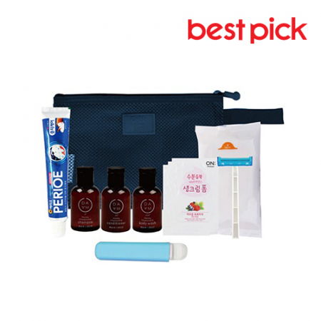베스트픽 프리미엄 여행용 매쉬파우치 세면도구 9종 세트 D형 #2