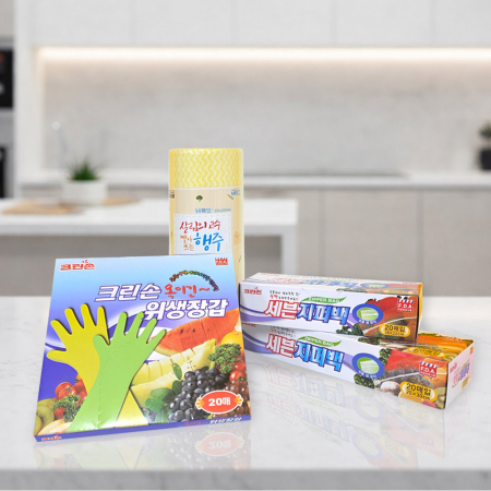 주방 위생용품 세트 행주+지퍼백+장갑 #2