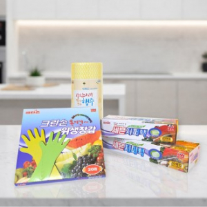 주방 위생용품 세트 행주+지퍼백+장갑