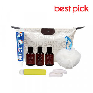 베스트픽 프리미엄 여행용 버킷파우치 세면도구 8종 세트 F형