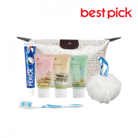 베스트픽 프리미엄 여행용 버킷파우치 세면도구 7종 세트 D형 #2