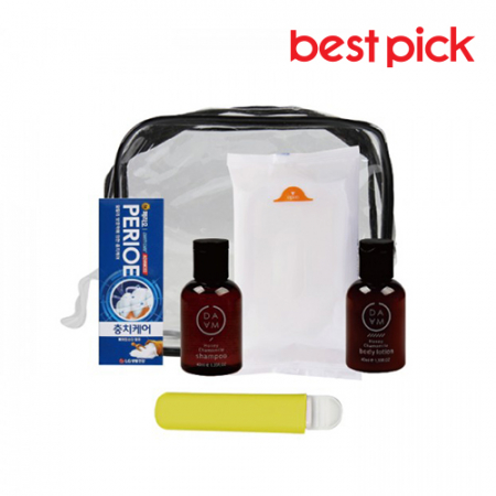 베스트픽 프리미엄 ECO 여행용 클리어 파우치 세면도구 8종 세트 H형 #2