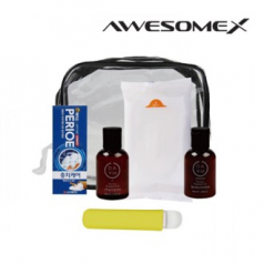 어썸엑스 프리미엄 에코 여행용 투명파우치 어메니티 세트 N407호