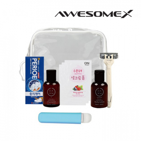 어썸엑스 프리미엄 에코 여행용 투명파우치 어메니티 세트 N307호 #2