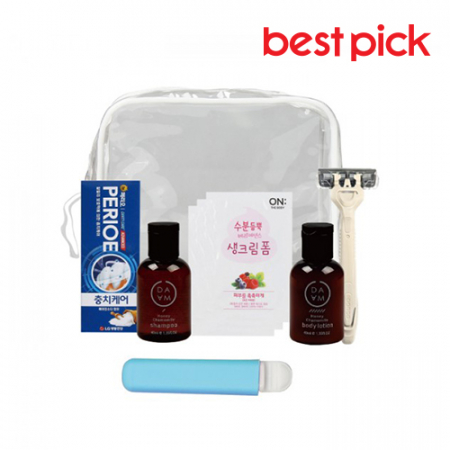 베스트픽 프리미엄 ECO 여행용 클리어 파우치 세면도구 7종 세트 F형 #2