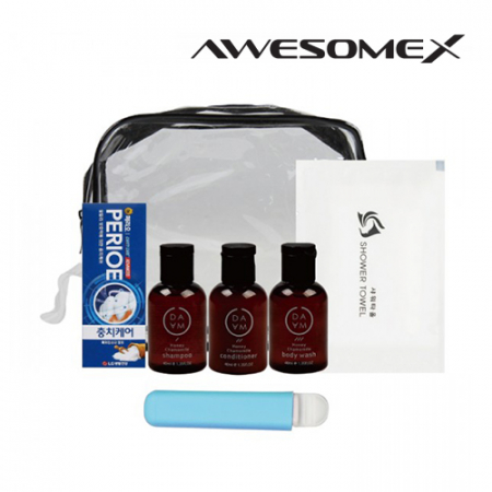 어썸엑스 프리미엄 에코 여행용 투명파우치 어메니티 세트 N302호 #2