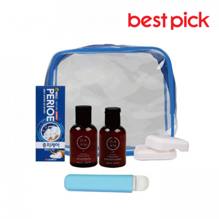 베스트픽 프리미엄 ECO 여행용 클리어 파우치 세면도구 6종 세트 D형 #2
