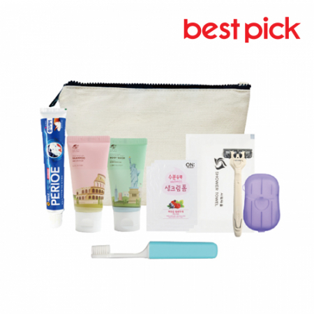 베스트픽 프리미엄 ECO 여행용 파우치 세면도구 9종 세트 E형 #2