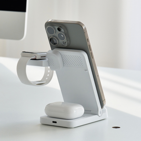 모노트 6in1 갤럭시워치 애플워치 멀티충전 무선충전기 거치대 접이식 QWC301 #4