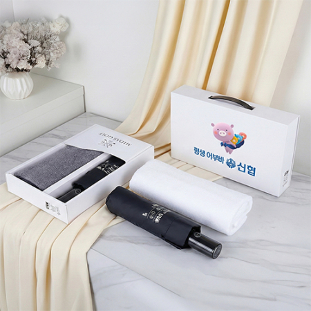 마이다스 클래식 기프트세트 10호 (마이다스 3단 완전자동 암막우산+베이직 타올 160g) #2