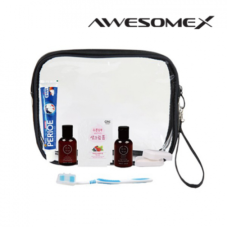 어썸엑스 프리미엄 여행용 빅투명 파우치 어메니티 세트 506호 #2