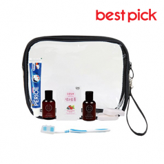 베스트픽 프리미엄 여행용 클리어 파우치 세면도구 7종 세트 F형
