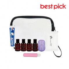 베스트픽 프리미엄 여행용 클리어 파우치 세면도구 9종 세트 E형