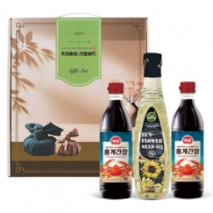 홍게간장500mlx2개장+해바라기유500ml 카놀라유 해바라기유  식용유선물세트