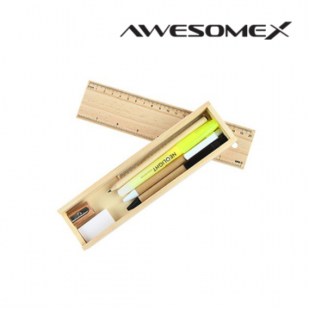 어썸엑스 나무 필통 문구세트 207호 (샤프볼펜) #2