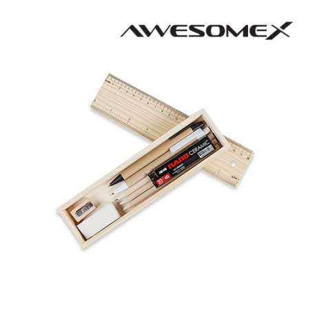 어썸엑스 나무 필통 문구세트 204호 (샤프볼펜) #2