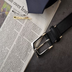 소가죽 남자 정장벨트 실버