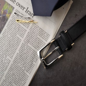 소가죽 남자 정장벨트 실버