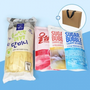 단미니고무장갑 10켤레 세탁세제 4종