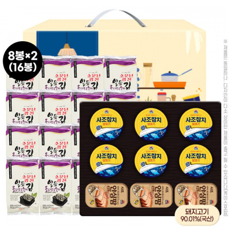 김혼합세트10종4호 김16봉 사조참치6개 사조안심팜3개 #3