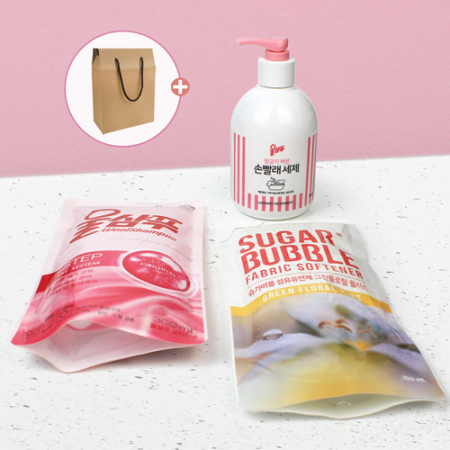 손빨래 울샴푸 펌프형 380ml+울샴푸 리필+슈가버블 섬유유연제 #2
