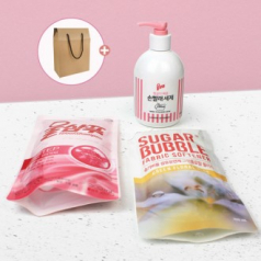 손빨래 울샴푸 펌프형 380ml+울샴푸 리필+슈가버블 섬유유연제