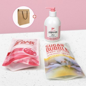 손빨래 울샴푸 펌프형 380ml+울샴푸 리필+슈가버블 섬유유연제