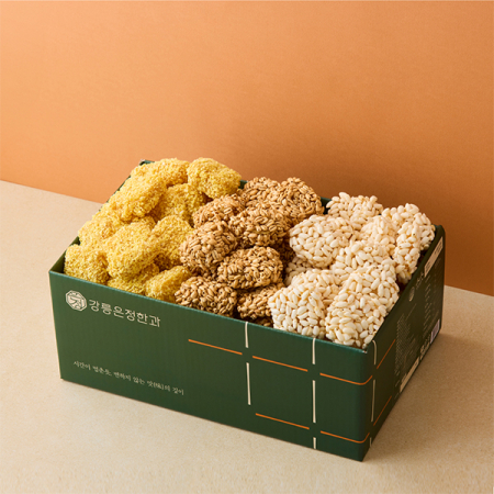 [26년 풍성한명절][강릉은정한과] 100 국내산 찹쌀로 만든 수제 한입한과 3종 SET (200g×3봉/보리 단호박 통밥)(과세) #2