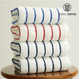 국내공정 타월톡톡 시크라인 코마사 190g 스트라이프 호텔수건 세면타올