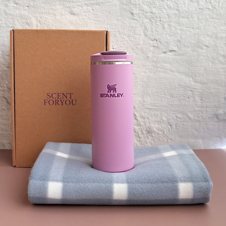 센트포유 스탠리 트랜짓 플립탑 머그355+패턴담요세트 #3