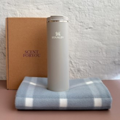 센트포유 스탠리 트랜짓 플립탑 머그473+패턴담요세트